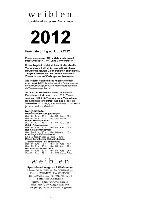 2012 - Weiblen