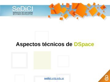 Aspectos técnicos de DSpace - SeDiCI