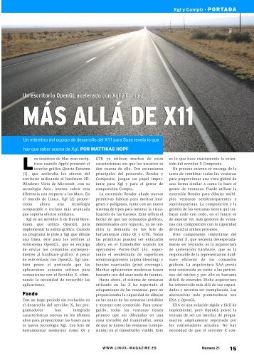 MÁS ALLÁ DE X11 MÁS ALLÁ DE X11 - Linux Magazine