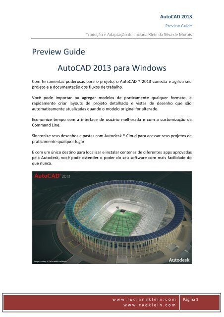 Preview Guide traduzido do AutoCAD 2013 - Autodesk Communities