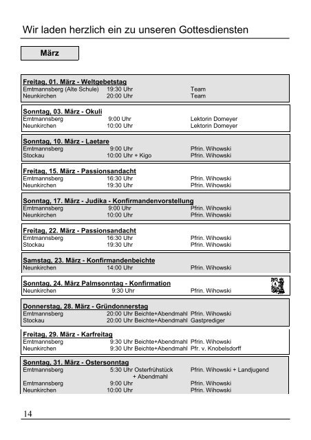 März 2013 - Evang.-Luth. Kirchengemeinden