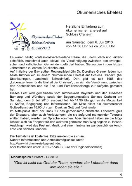 März 2013 - Evang.-Luth. Kirchengemeinden