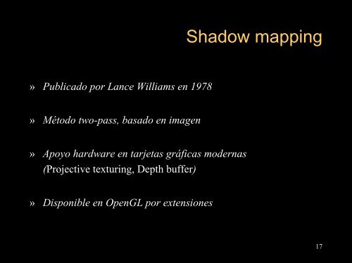 Sombras en tiempo real - Un sitio web