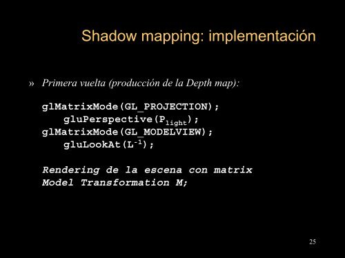 Sombras en tiempo real - Un sitio web