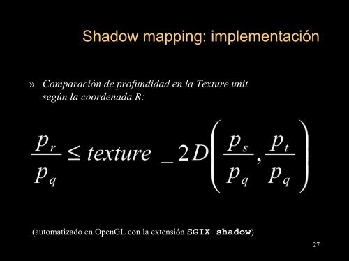 Sombras en tiempo real - Un sitio web