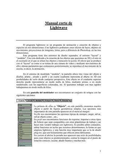 Manual Corto de LightWave 5.6 - Oretano