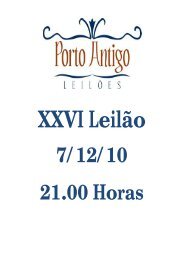 XXVI Leilão - Leiloeira Porto Antigo