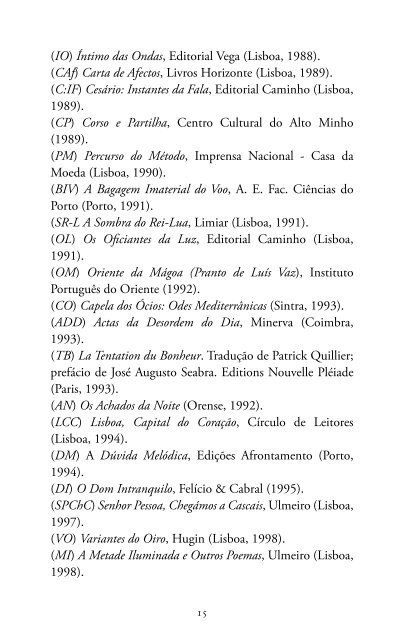 Fragmentos de um Fascínio - Estudo Geral - Universidade de Coimbra