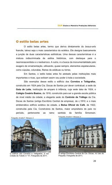 Inventário de estilos arquitetônicos da cidade de Santos