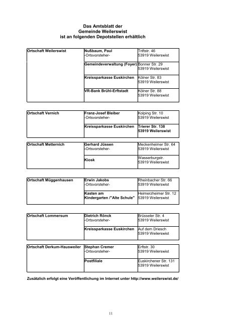 Amtsblatt 32.2003 - Gemeinde Weilerswist