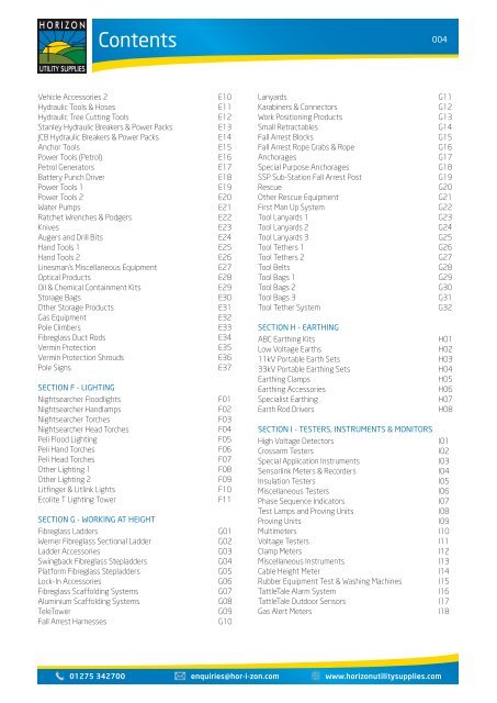 Horizon Utility Supplies Catalogue