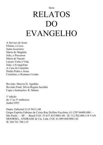 RELATOS DO EVANGELHO - GE Fabiano de Cristo