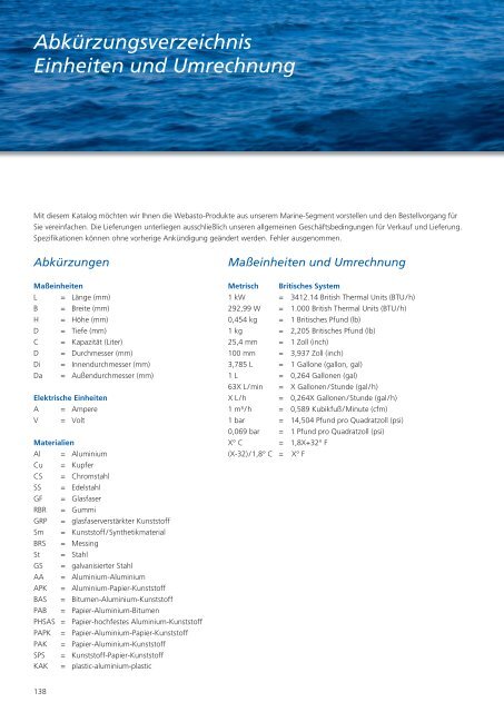 Marine Katalog 2011 - Webasto Marine Comfort