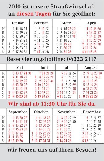 Kalender A7 - Weingut  Raabe