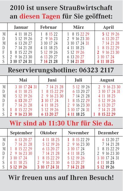 Kalender A7 - Weingut  Raabe