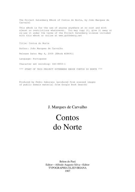 Contos do Norte, de João Marques de Carvalho