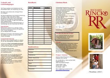 Preisliste als PDF - Weingut Richard Rinck, Klingen/Pfalz