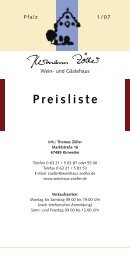 Preisliste - Wein- und Gästehaus Zöller