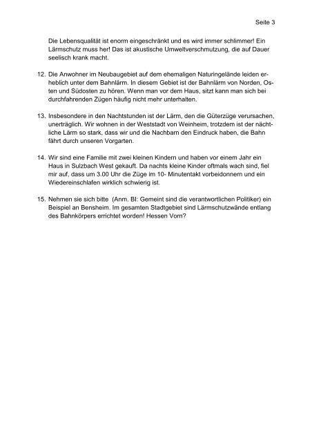 Offener Brief an Minister Dr Ramsauer - Stadt Weinheim