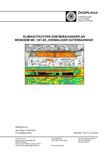 KLIMAGUTACHTEN ZUM BEBAUUNGSPLAN  ... - Stadt Weinheim