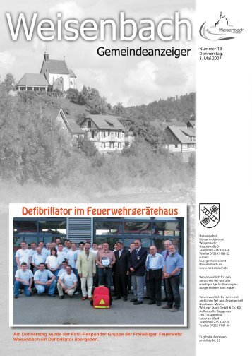 Gemeindeanzeiger 18/07 - weisenbach.de