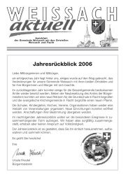 Jahresrückblick 2006 - Weissach