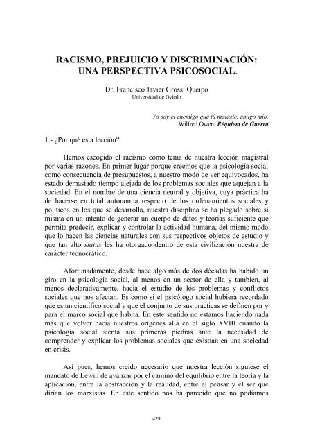 racismo, prejuicio y discriminación - Instituto de Estudios para la paz ...