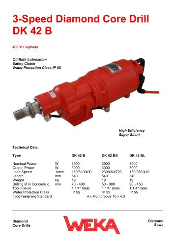 3-Speed Diamond Core Drill DK 42 B - WEKA Elektrowerkzeuge