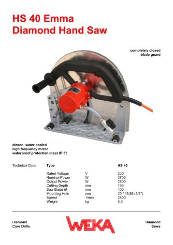 HS 40 Emma Diamond Hand Saw - WEKA Elektrowerkzeuge