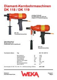 Diamant-Kernbohrmaschinen DK 118 / DK 119 - WEKA ...