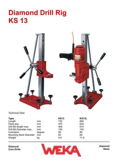 Diamond Drill Rig KS 13 - WEKA Elektrowerkzeuge