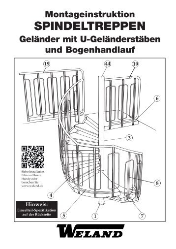 Montageinstruktion SPINDELTREPPEN Geländer ... - Weland GmbH