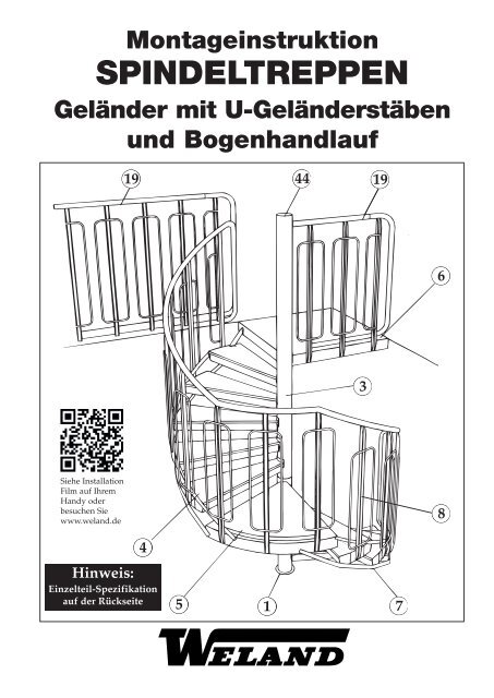 Montageinstruktion SPINDELTREPPEN Geländer ... - Weland GmbH