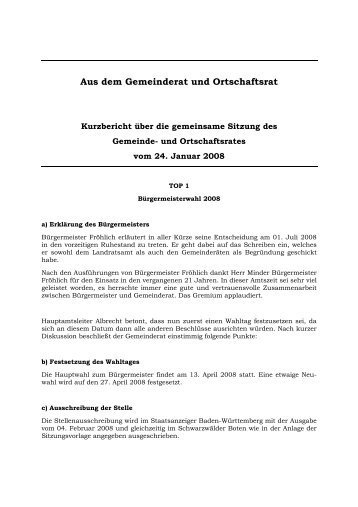 Aus dem Gemeinderat und Ortschaftsrat - Wellendingen