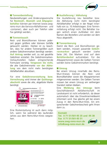 Abfall-Informationen - Gemeinde Althütte