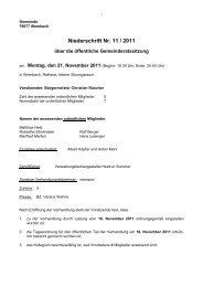 Gemeinderatssitzung vom 21.11.2011 - Wembach