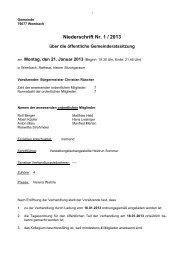 Gemeinderatssitzung vom 21.01.2013 - Wembach