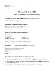 Gemeinderatssitzung vom 02.03.2009 - Wembach