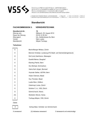 Standbericht - VSS