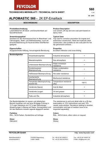 560 ALPOMASTIC 560 - 2K Ep-Emaillack