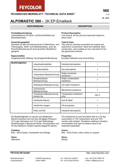 560 ALPOMASTIC 560 - 2K Ep-Emaillack