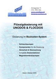 Flüssigdosierung mit UNODOS & FLOCDOS - Ferrari Kundendienst