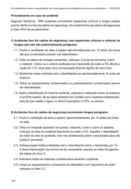 Procedimentos para a manipulação de microrganismos ... - IFSC