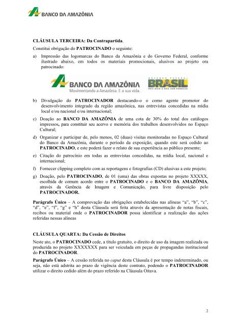 Anexo III - Minuta do Contrato - Banco da Amazônia