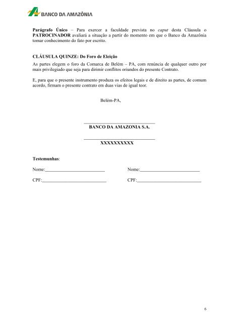 Anexo III - Minuta do Contrato - Banco da Amazônia