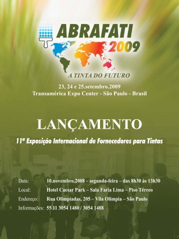 11ª Exposição Internacional de Fornecedores para Tintas - Abrafati