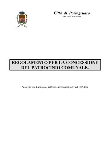 Regolamento per la concessione del Patrocinio - Comune di ...