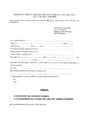 Modulo richiesta patrocinio - Comune di Messina