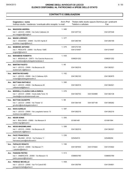 Patrocinio a spese dello Stato - Ordine degli Avvocati di Lecco