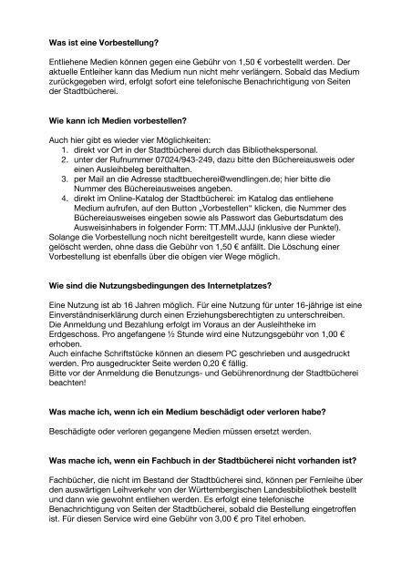 Häufige Fragen zur Stadtbücherei (PDF).